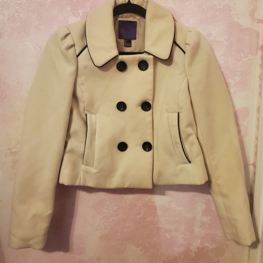 Women's Cream Double-Breasted Jacket